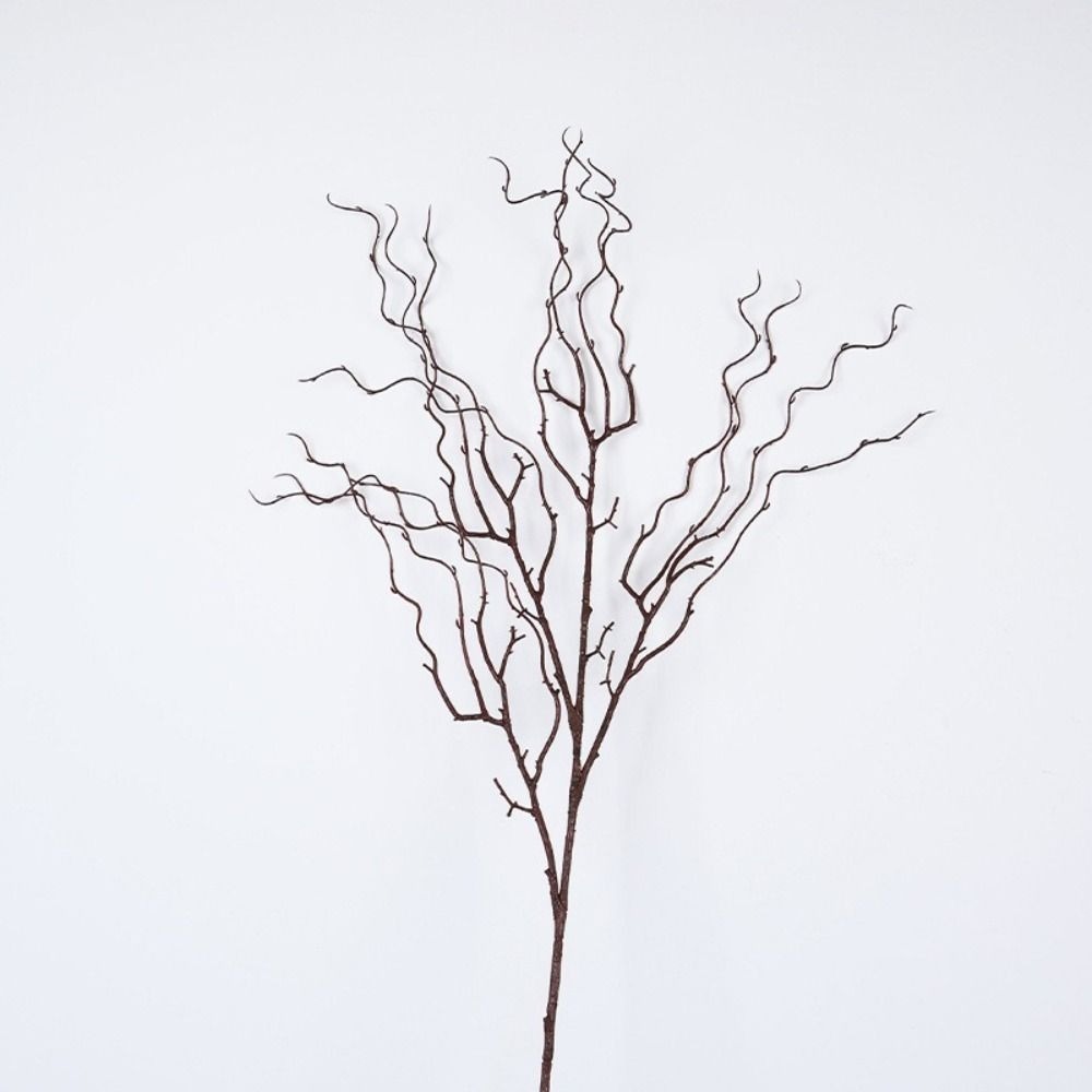 Branch Curly Willow - 120cmの長さの人工柳の枝、4つの枝を持つリアルなデザイン、人工の小枝、柔らかい質感、カールした形、シミュレーションフラワー