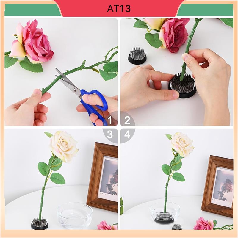 Flower Frog Pin - AT13 8 パックフラワーカエル 1.3 インチラウンドスチールフラワーピンフラワーカエルホルダーフラワーアレンジャーラバーベースフローラルカエル