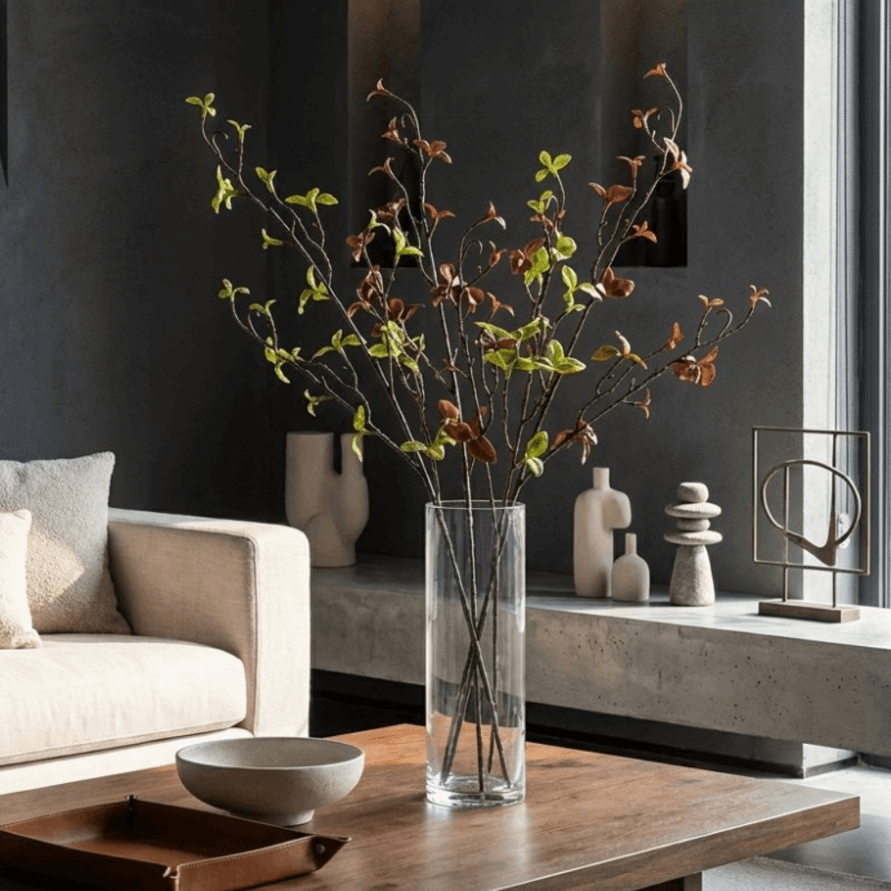 Branch Curly Willow - リアルタッチ人工柳の枯れ枝、花瓶フィラー、カール状の枝、人工緑葉、プラスチック製の緑の植物