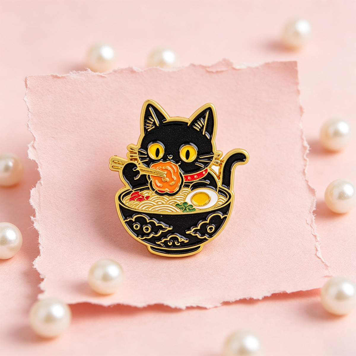 かわいい猫エナメルピンフラワーラブ引用句ブローチローディング - Flower Frog Pin のレビューと価格