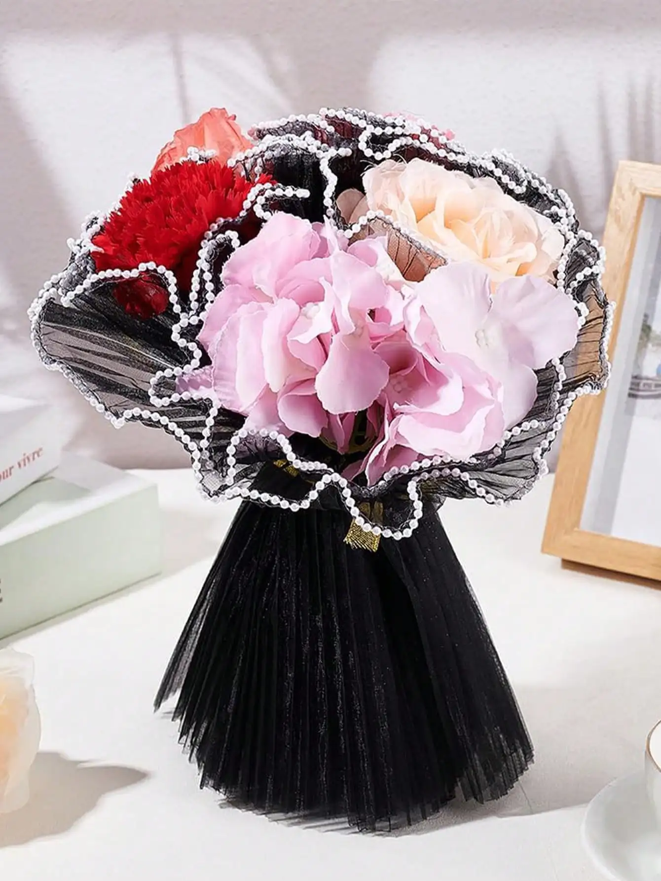 4ヤードフェイクパールエッジフラワーラッピングメッシュペーパ - Ae Florist Supply のレビューと価格