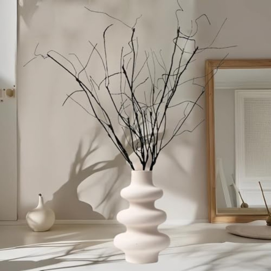 曲げられるカーリーウィローブランチ、花瓶用伸縮性のある人工枝 - Branch Curly Willow のレビューと価格