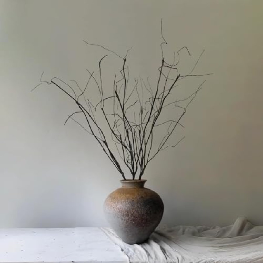 曲げられるカーリーウィローブランチ、花瓶用伸縮性のある人工枝 - Branch Curly Willow のレビューと価格