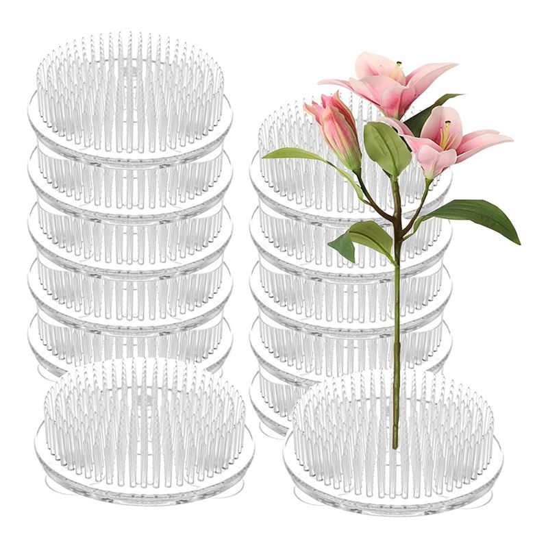 花瓶用透明プラスチックピンフロッグ12個セット、2.76イン - Flower Frog Pin のレビューと価格