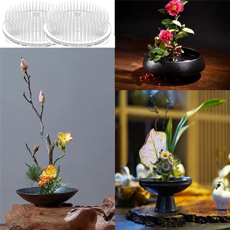 花瓶用透明プラスチックピンフロッグ12個セット、2.76イン - Flower Frog Pin のレビューと価格