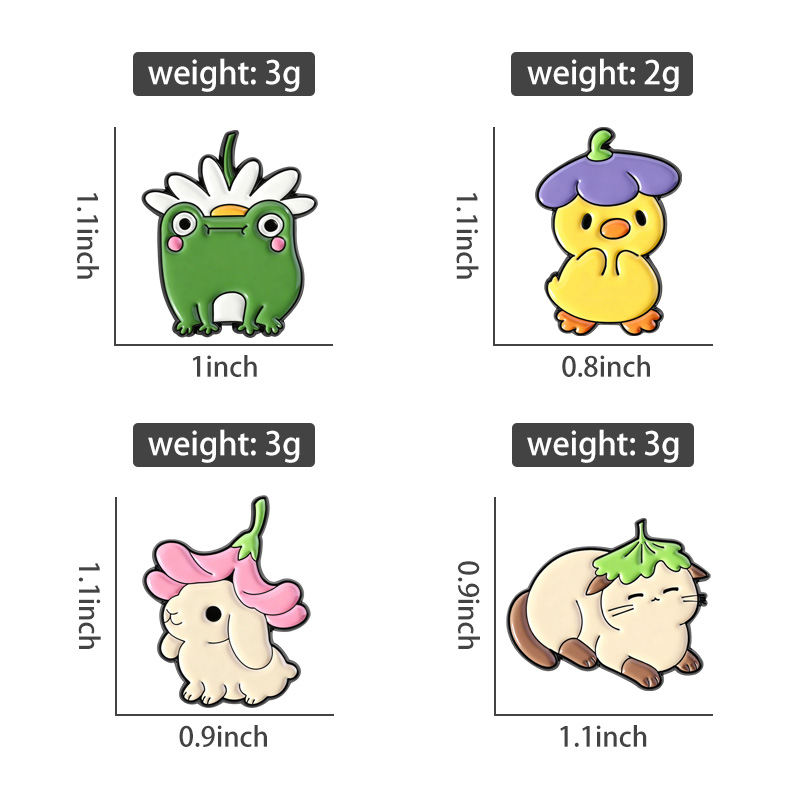 花、葉、帽子、エナメルピン、猫、ウサギ、バニー、カエル、アヒ - Flower Frog Pin のレビューと価格