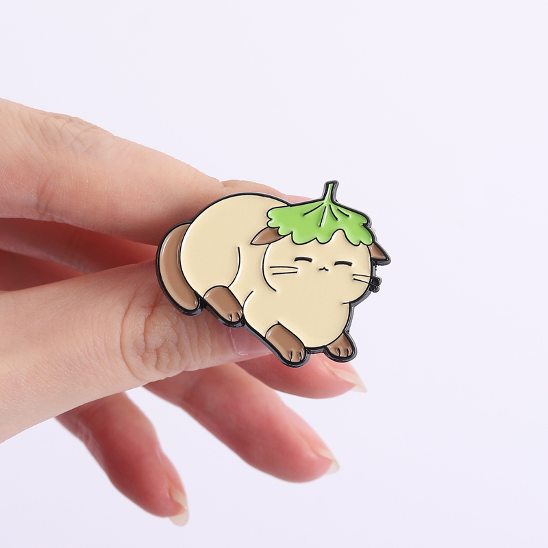 花、葉、帽子、エナメルピン、猫、ウサギ、バニー、カエル、アヒ - Flower Frog Pin のレビューと価格